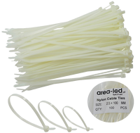 Trytytki opaski zasiskowe kablowe zipy białe 100szt 2,5x100