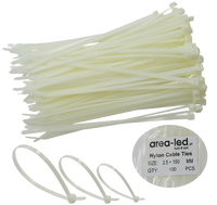 Trytytki opaski zasiskowe kablowe zipy białe 100szt 2,5x100