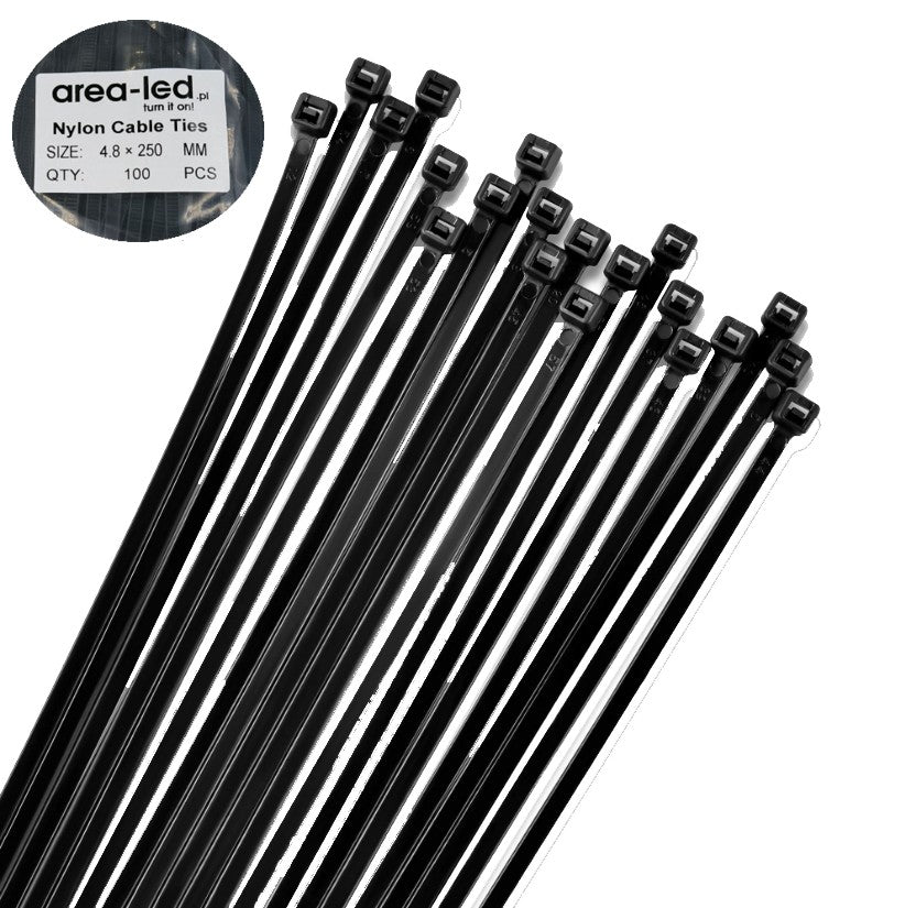 Trytytki opaski zasiskowe kablowe zipy białe 100szt 2,5x100