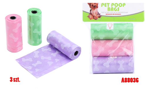 3 szt. woreczków na psie odchody z nadrukiem