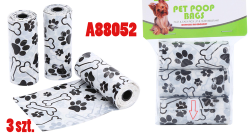 3 szt. woreczków na psie odchody z nadrukiem