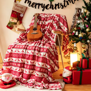 Blanket Bedspread Pled Thick Soft Warm Double Christmas 160x200