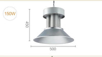 Lampa magazynowa LED srebrna 150W 5000K 15000lm kąt świecenia 120°