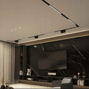 Lampa magnetyczna LED 20W 6000K szynowa liniowa czarna 48V