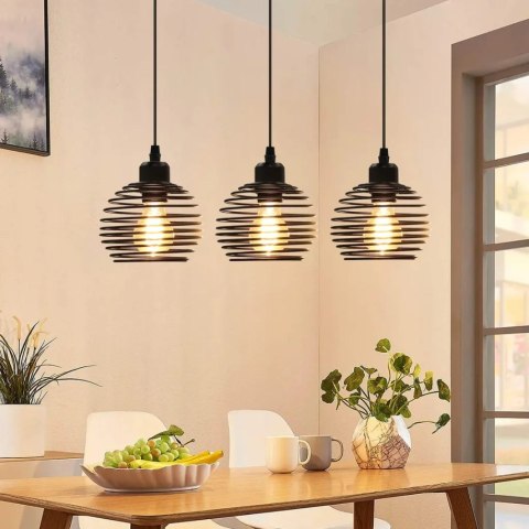 Lampa sufitowa wisząca czarna loft stołowa 3xE27
