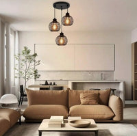 Lampa sufitowa wisząca czarna loft stołowa 3xE27