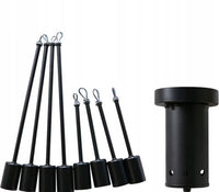 Lampa sufitowa wisząca czarna loftowa 8xE27