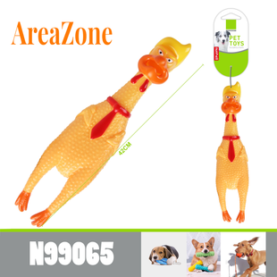 GUMOWY PISZCZĄCY KURCZAK Zabawka dla psa M Gryzak- 42 cm