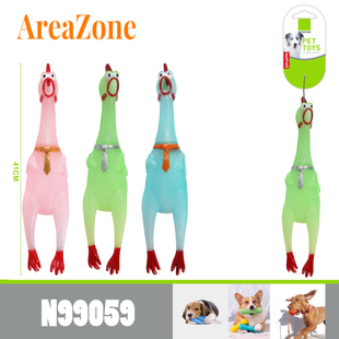 GUMOWY PISZCZĄCY KURCZAK Zabawka dla psa M Gryzak - 41 cm