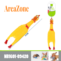 GUMOWY PISZCZĄCY KURCZAK Zabawka dla psa M Gryzak - 31 cm