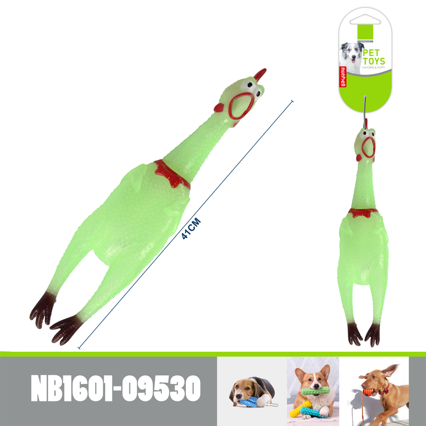 GUMOWY PISZCZĄCY KURCZAK Zabawka dla psa M Gryzak - 41 cm