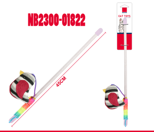 WĘDKA DLA KOTA Z PIÓRKAMI 45cm- 1 szt.