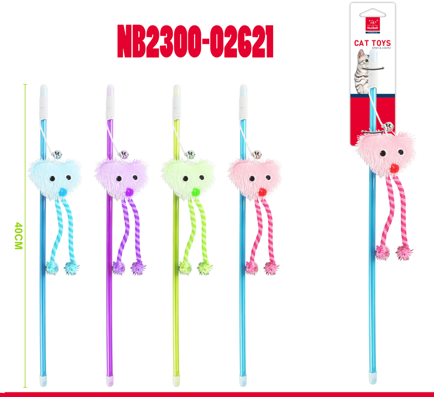 WĘDKA DLA KOTA Z PIÓRKAMI 45cm- 1 szt.