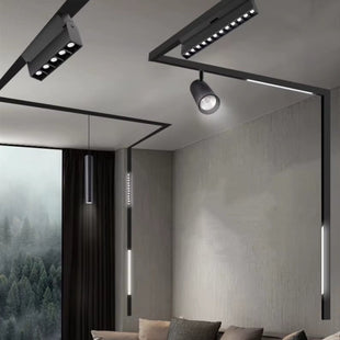 Oświetlenie szynowe magnetyczne 2x SZYNA 1m + 2x6W lampa + 2x20W lampa liniowa + złączka neutralne światło