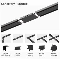 Szyna magnetyczna natynkowa jednofazowa Ultra Slim 48V 1m czarna