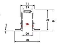 Szyna magnetyczna wpuszczana podtynkowa typu B pod sufit karton gips 48V 1m