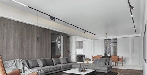 Szyna magnetyczna wpuszczana podtynkowa typu B pod sufit karton gips 48V 1m