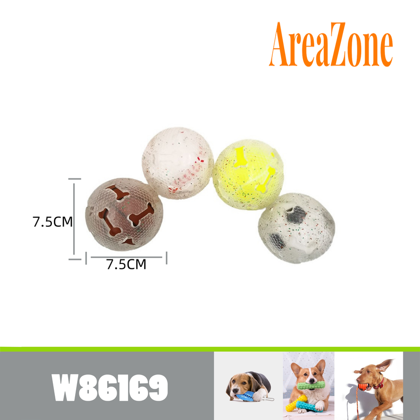 Piłka Świecąca Gumowa Z Otoczką Dla Psa Kostki 7.5 cm