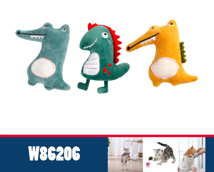 Pluszowa Zabawka Dla Kotów W Kształcie Smoka 3 szt.