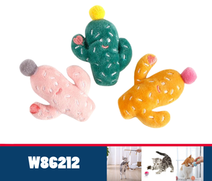 Pluszowa Zabawka Dla Kotów W Kształcie Kaktusa 3 szt.